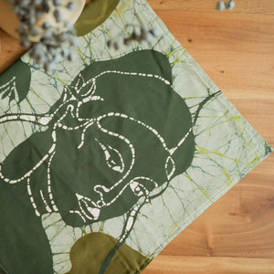 Apsara Throw Pillow - 18" x 18" - Forest Green on Sage Green - Image 2
