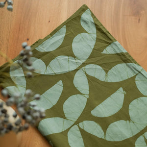 Aruna Throw Pillow - 18" x 18" - Khaki Green on Seafoam Blue - Image 3