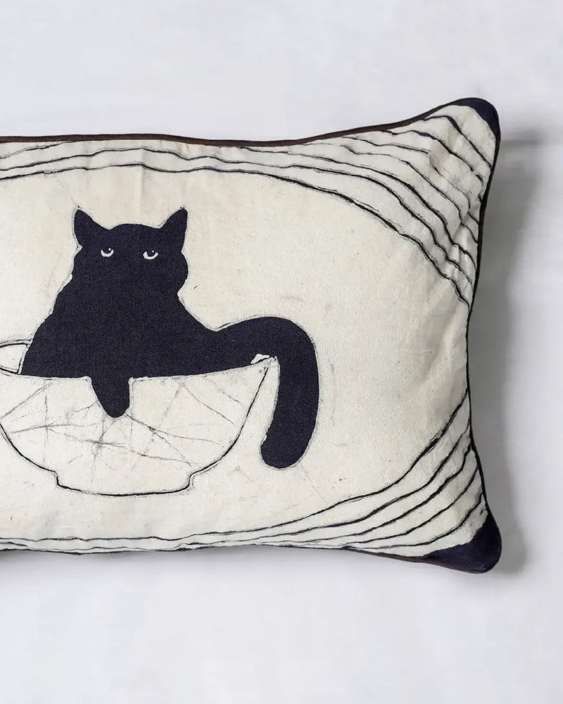 Bowl O’ Whiskers Batik Lumbar Pillow