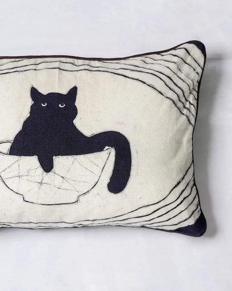 Bowl O’ Whiskers Batik Lumbar Pillow