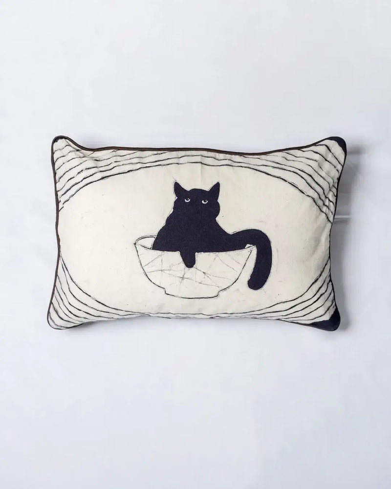 Bowl O’ Whiskers Batik Lumbar Pillow