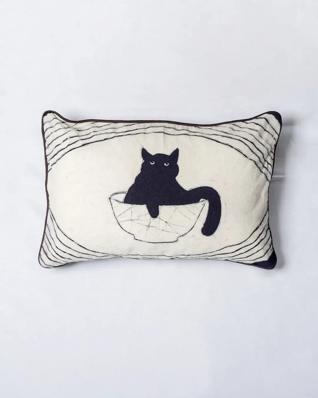Bowl O’ Whiskers Batik Lumbar Pillow