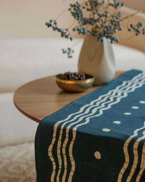 Blue Odai Batik Table & Bed Runner