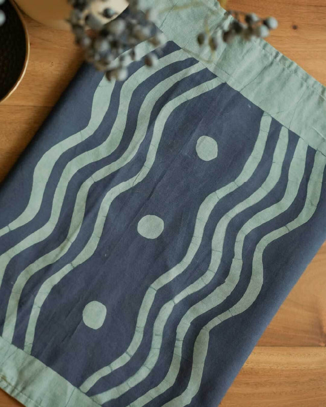 Blue Odai Batik Throw Pillow