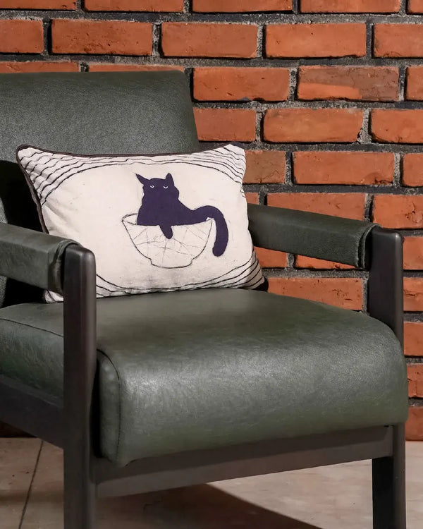 Bowl O’ Whiskers Batik Lumbar Pillow