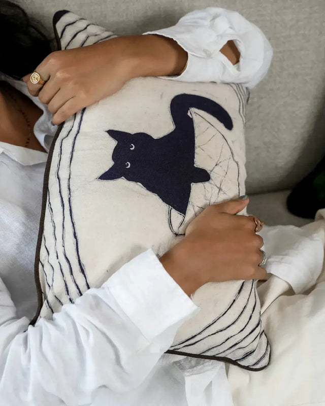 Bowl O’ Whiskers Batik Lumbar Pillow