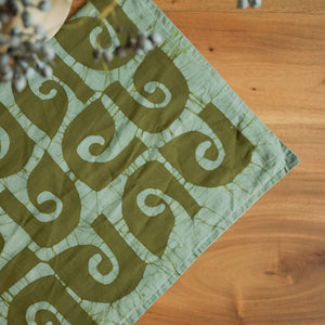 Kombuwa Throw Pillow - 18" x 18" - Forest Green on Seafoam Blue - Image 3