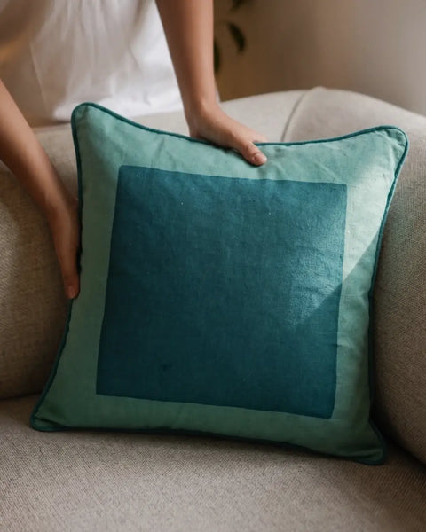 Modern Mudra Batik Throw Pillow