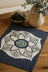 Steel Blue and Seaform Green on Rye Kolam handmade batik dining placemat, 18" x 14", from Kohomba Life.