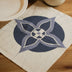 Teal Blue on Rye Binara handmade batik dining placemat, 18" x 14", from Kohomba Life.