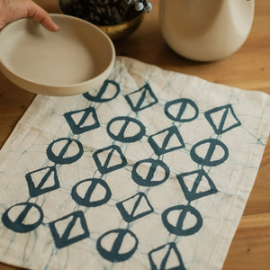 Thrigona Place Mats - 18" x 14" - Teal Blue on Rye - Image 2