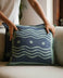Blue Odai Batik Throw Pillow