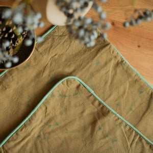 Thaalam Throw Pillow - 18" x 18" -  Sage Green on Khaki Green
