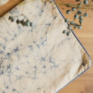 Thaalam Throw Pillow - 18" x 18" -  Steel Blue on Rye - Image 2